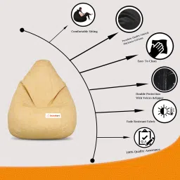 beankart XXXL Bean Bag with Beans Teardrop Bean BagWith Bean Filling image 4