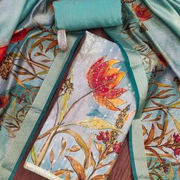 SAINOOR Embellished Semi-Stitched Dress Material-image-82