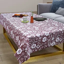 LooMantha Brown & White Floral Printed Waterproof 2-Seater Table Cover-19