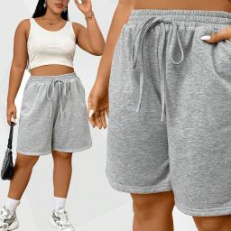 Solid Women Grey Beach Shorts-image-2
