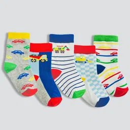 YK Kids Pack Of 5 Ankle Length Assorted Socks-image-38