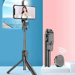 ZOOMLION Portable Selfie Stick Tripod with Flash Light & Wireless Bluetooth Remote Tripod Tripod image 3