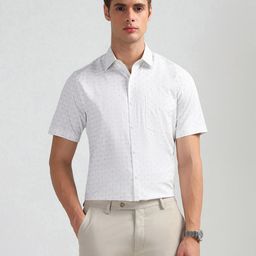 Arrow Men Liberty Classic Fit Geometric Printed Spread Collar Pure Cotton Formal Shirt-picture-37