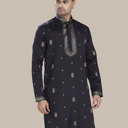 PulseIQ Men Quirky Embroidered Jacquard Kurta-image-76