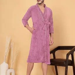 FABINALIV  Men Bath Robe With Belt-image-4