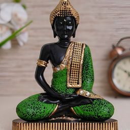 Webelkart Green & Black Gautam Buddha Showpiece-image-46