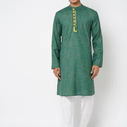 Arch element Men Abstract Peinted Thread Work Cotton Kurta-picture-9