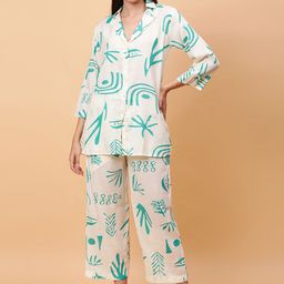 ROSEMELON Abstract Printed Shirt Collar Shirt With Trouser-picture-19