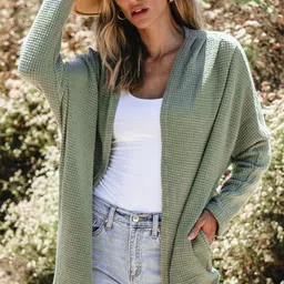 StyleCast Women Self Design Cable Knit Longline Sweater-image-41