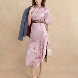 RAREISM Floral Print Fit & Flare Midi Dress-picture-18