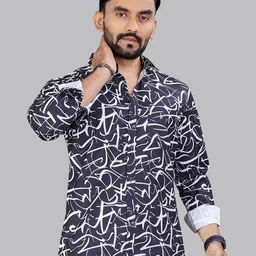 ADWYN PETER Men Classic Opaque Printed Casual Shirt-image-37