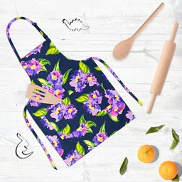 ArtzFolio Kids Navy Blue & Purple Printed Cotton Aprons-image-30
