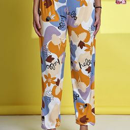 ETC Women Pack Of 2 Printed Cotton Mid-Rise Lounge Pants-picture-19