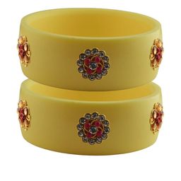 Vidhya Kangan Beige Plastic Bangles-image-97