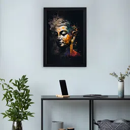 Giftii Black & Yellow Buddha Printed Wooden Framed Wall Art-picture-16