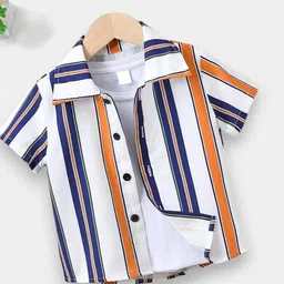 BAESD Boys Classic Spread Collar Striped Polycotton Formal Shirt-image-52