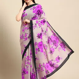 BUTA BUTI Solid Floral Printed Pure Cotton Saree-image-68