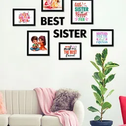 Aura White & Black 5 to 7 Pieces MDF Wall Photo Frames-image-72