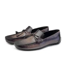 SHUTIQ Men Textured Leather Loafers-picture-9