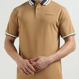 HACKETT LONDON Men Solid Polo Collar Pure Cotton T-shirt-image-83