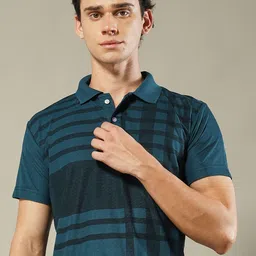 STELVIN Striped Polo Collar Cotton T-shirt-picture-28