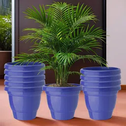 Kuber Industries Blue 10 Pieces Hanging Alstroemeria Aloe Vera Artificial Flower With Pot-36