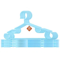 Kuber Industries Blue Pack Of 10 Multipurpose Baby Hangers For Wardrobe-14