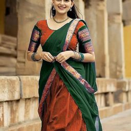 MANMOHITSAREE Semi-Stitched Silk Lehenga & Unstitched Blouse With Dupatta image 5