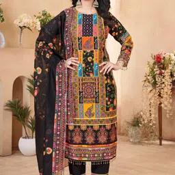 BAESD Women Ethnic Embroidered Regular Mirror Work Kurta With Trousers & Dupatta-image-18