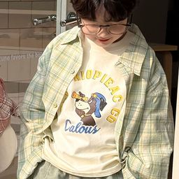 LULU & SKY Boys Checked Spread Collar Relaxed Fit Cotton Casual Shirt-picture-45