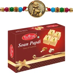 laddu gopal rakhi set for bhaiya With 200 gm patisa pack Assorted Gift Box-image-0
