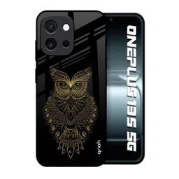 QRIOH Unisex OnePlus 13s 5G Quirky Golden Owl Shockproof Glass Back Case-picture-45