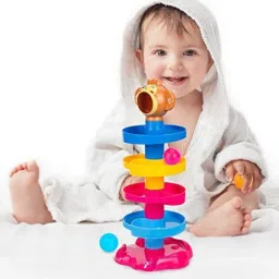 saubhagye Preschool Fun Stack 5 Layers Tower Ball Rolling Game Play Activity For Boy, Girl image 3