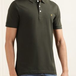 Farah Men Solid Polo Collar Cotton T-shirt-image-6