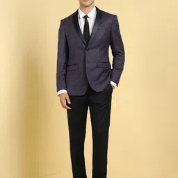 Allen Solly Printed Slim Fit Single-Breasted Two-Piece Party Suit-image-7