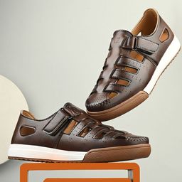 KRAASA Men PU Shoe-Style Sandals-image-66
