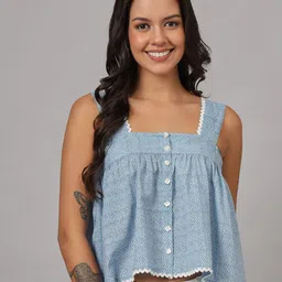 FABRIC FITOOR Checked Cotton Crop Top-picture-43