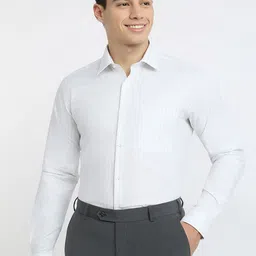 Raymond Striped Pure Cotton Contemporary-Fit Semicutaway Formal Shirt-image-70