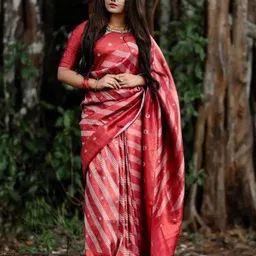 Anouk Rustic Woven Design Zari Silk Blend Banarasi Saree-picture-15