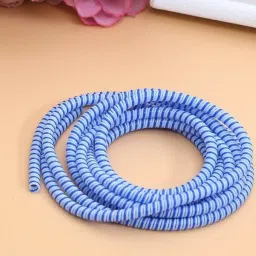 ABlue Clipper Spiral Cable Protector (Pack Of 2) 1 Meters Each-Full Size Cable Cord Blue Cable Protector-image-1
