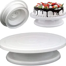 Cake turn table Plastic Cake Server (White, Pack of 1) Plastic Cake Server-2