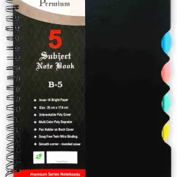 Soft Bond Single Five Spiral Binding PP Sheet Material B5 Diary Ruled 300 Pages-2