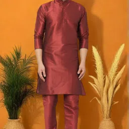 Men Dupion Silk Kurta Pyjama Set-image-14