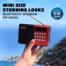 JAXTER Red Retro style Radio with FM band, Bluetooth/USB/SD Card, FM Radio FM Radio image 3