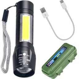 LED Flashlight Mini Torch Light, USB Rechargeable, Waterproof, Zoomable 3 Mode Torch-20
