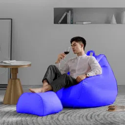 giglick 4XL Bean Bag With Relaxing Curve Footrest Filled With Beans Bean Bag Chair With Bean Filling image 2