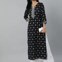 Women Printed Pure Cotton Straight Kurta-image-68