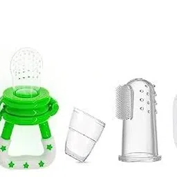 Baby Spoon Feeding Finger Brush & Fruit Feeder BPA free (Pack of 3) - Silicone-24