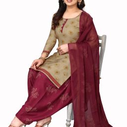 Unstitched Crepe Salwar Suit Material Printed-image-53