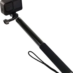 Hiffin 118"/3 Meters Ultra Long Selfie Stick for Go Pro Max Hero 9 8 7 6 5 4 3+, Insta 360 One R One X, DJI Osmo Action, Extendable at 6 Lengths Carbon Fiber Lightweight Pole Monopod Monopod-19
